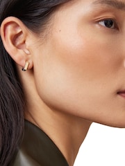 AllSaints Gold Tone Signature Hexagon Link Earrings Set - Image 7 of 7