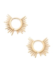 AllSaints Gold Tone Starburst Hoop Earrings - Image 1 of 2