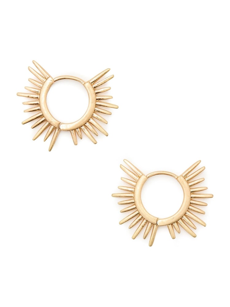 AllSaints Gold Tone Starburst Hoop Earrings - Image 1 of 2
