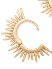 AllSaints Gold Tone Starburst Hoop Earrings - Image 2 of 2