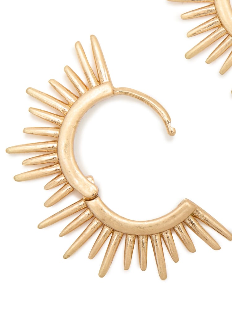 AllSaints Gold Tone Starburst Hoop Earrings - Image 2 of 2