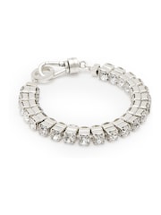 AllSaints Silver Tone Double Crystal Statement Link Bracelet - Image 1 of 4