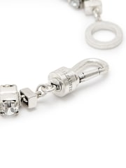 AllSaints Silver Tone Double Crystal Statement Link Bracelet - Image 3 of 4