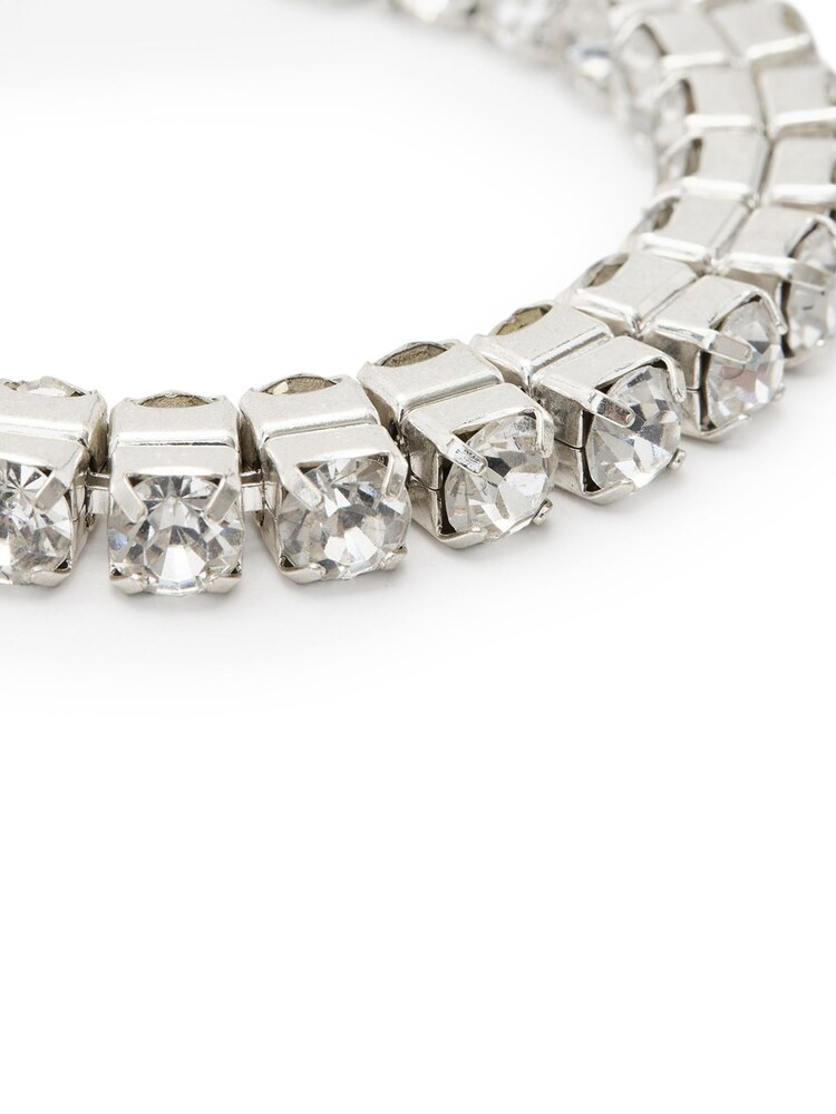 AllSaints Silver Tone Double Crystal Statement Link Bracelet - Image 4 of 4