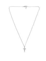 AllSaints Silver Tone Mens Signature Cross Pendant Necklace - Image 1 of 4