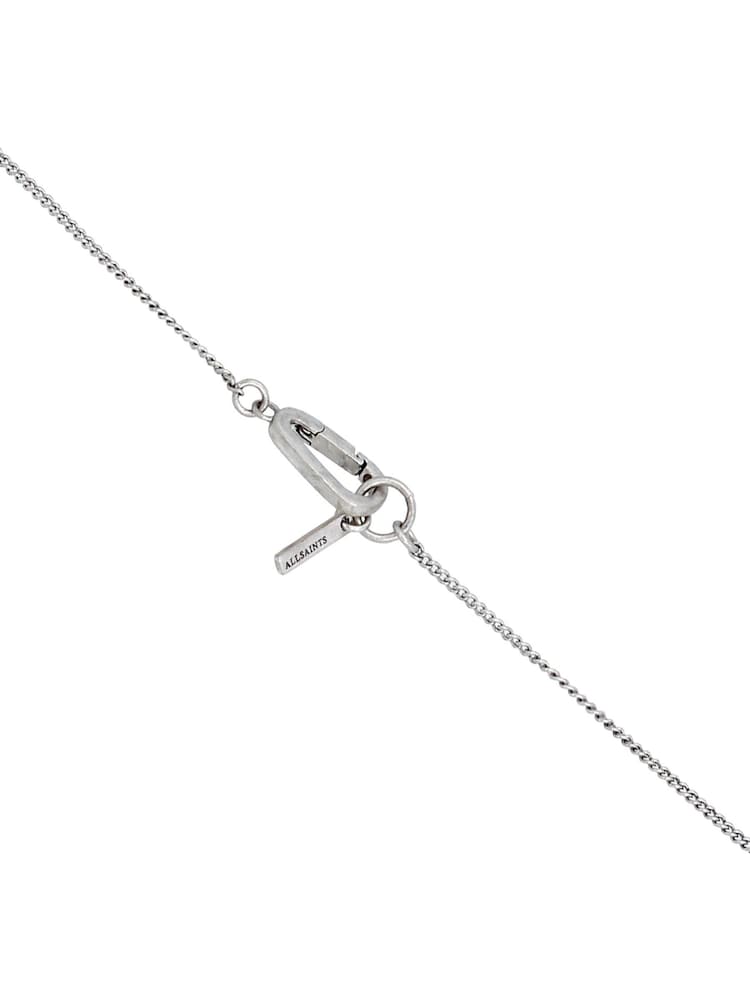 AllSaints Silver Tone Mens Signature Cross Pendant Necklace - Image 2 of 4