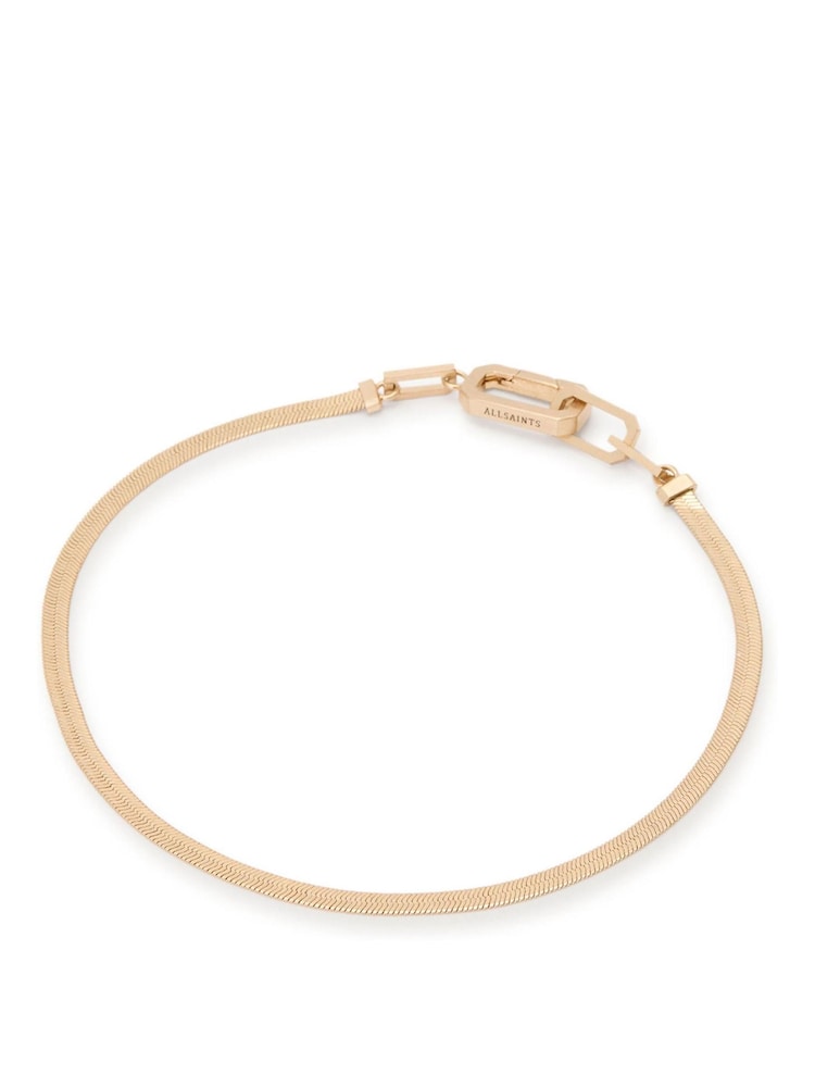AllSaints Gold Tone Signature Snake Effect Chain Collar Necklace - Image 1 of 5