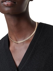 AllSaints Gold Tone Signature Snake Effect Chain Collar Necklace - Image 5 of 5