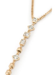 AllSaints Gold Tone Geometric Crystal Y Necklace - Image 3 of 4