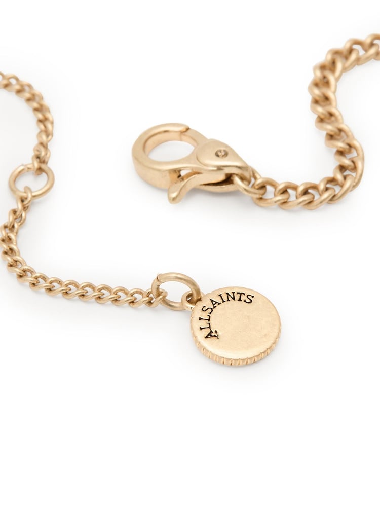 AllSaints Gold Tone Geometric Crystal Y Necklace - Image 4 of 4