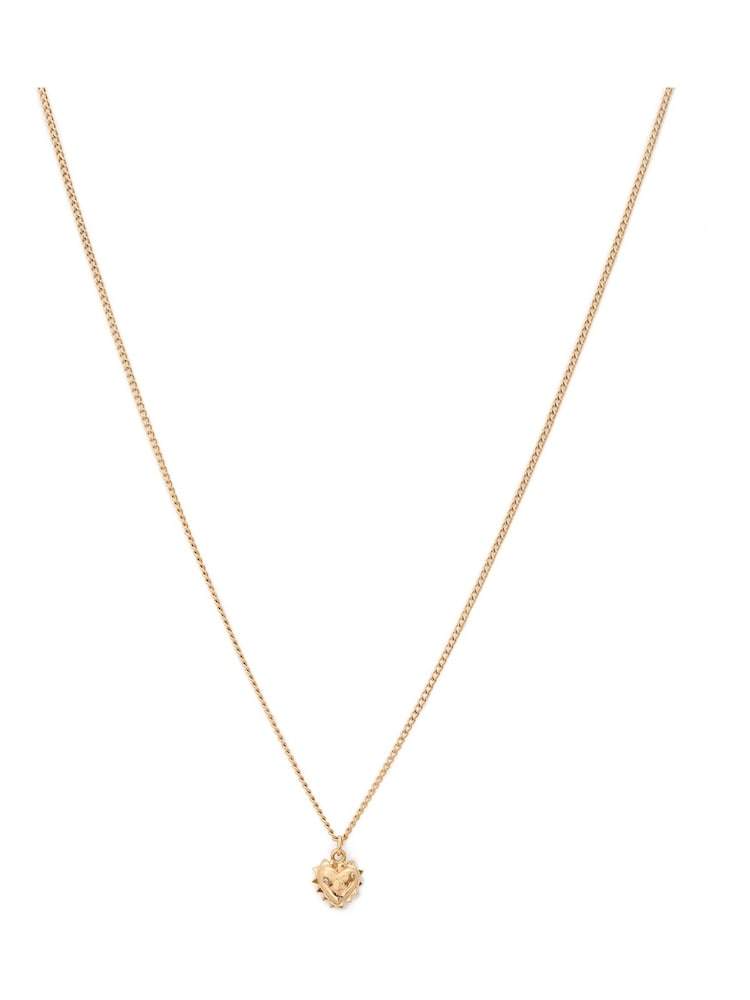 AllSaints Gold Tone Studded Heart Pendant Necklace - Image 1 of 4