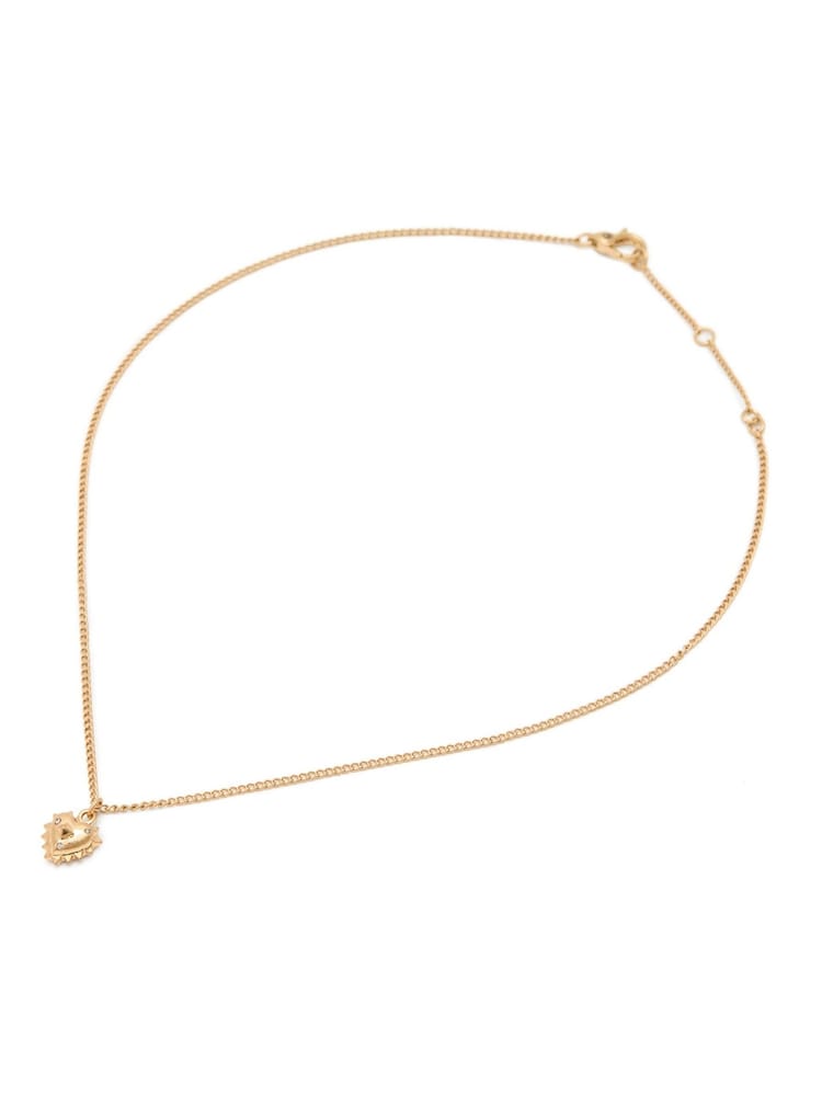 AllSaints Gold Tone Studded Heart Pendant Necklace - Image 2 of 4