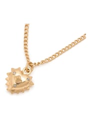 AllSaints Gold Tone Studded Heart Pendant Necklace - Image 3 of 4