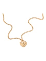 AllSaints Gold Tone Studded Heart Pendant Necklace - Image 4 of 4