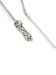 AllSaints Silver Tone Serpent Threader Earrings - Image 3 of 4