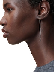 AllSaints Silver Tone Serpent Threader Earrings - Image 4 of 4