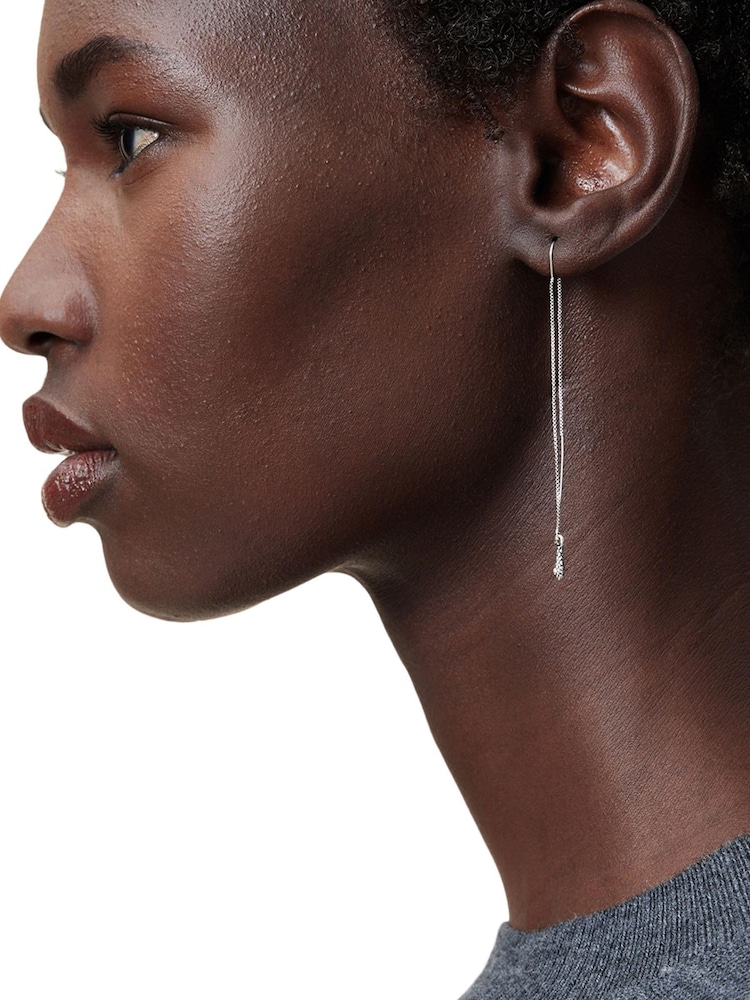 AllSaints Silver Tone Serpent Threader Earrings - Image 4 of 4