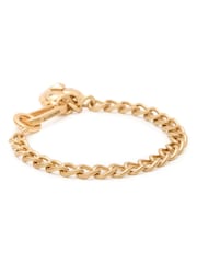 AllSaints Gold Tone Studded Heart Charm Bracelet - Image 2 of 4