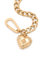 AllSaints Gold Tone Studded Heart Charm Bracelet - Image 3 of 4