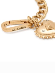 AllSaints Gold Tone Studded Heart Charm Bracelet - Image 4 of 4
