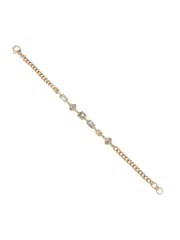 AllSaints Gold Tone Geometric Crystal Link Bracelet - Image 3 of 4