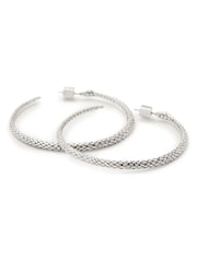 AllSaints Silver Tone Serpent Hoop Earrings - Image 2 of 4