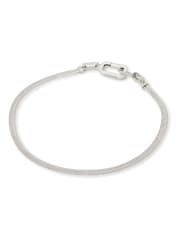 AllSaints Silver Tone Signature Snake Effect Chain Collar Necklace - Image 1 of 5