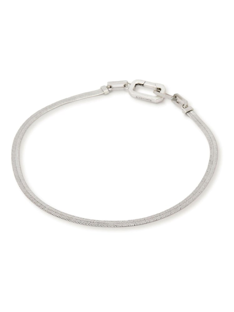 AllSaints Silver Tone Signature Snake Effect Chain Collar Necklace - Image 1 of 5