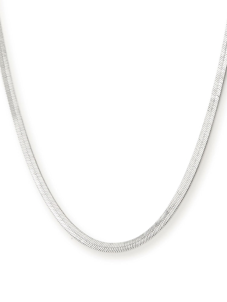 AllSaints Silver Tone Signature Snake Effect Chain Collar Necklace - Image 2 of 5