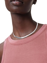 AllSaints Silver Tone Signature Snake Effect Chain Collar Necklace - Image 5 of 5