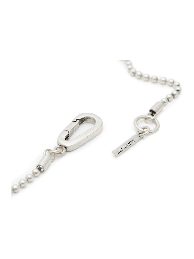 AllSaints Silver Tone Mens Skull Pendant Necklace - Image 2 of 5