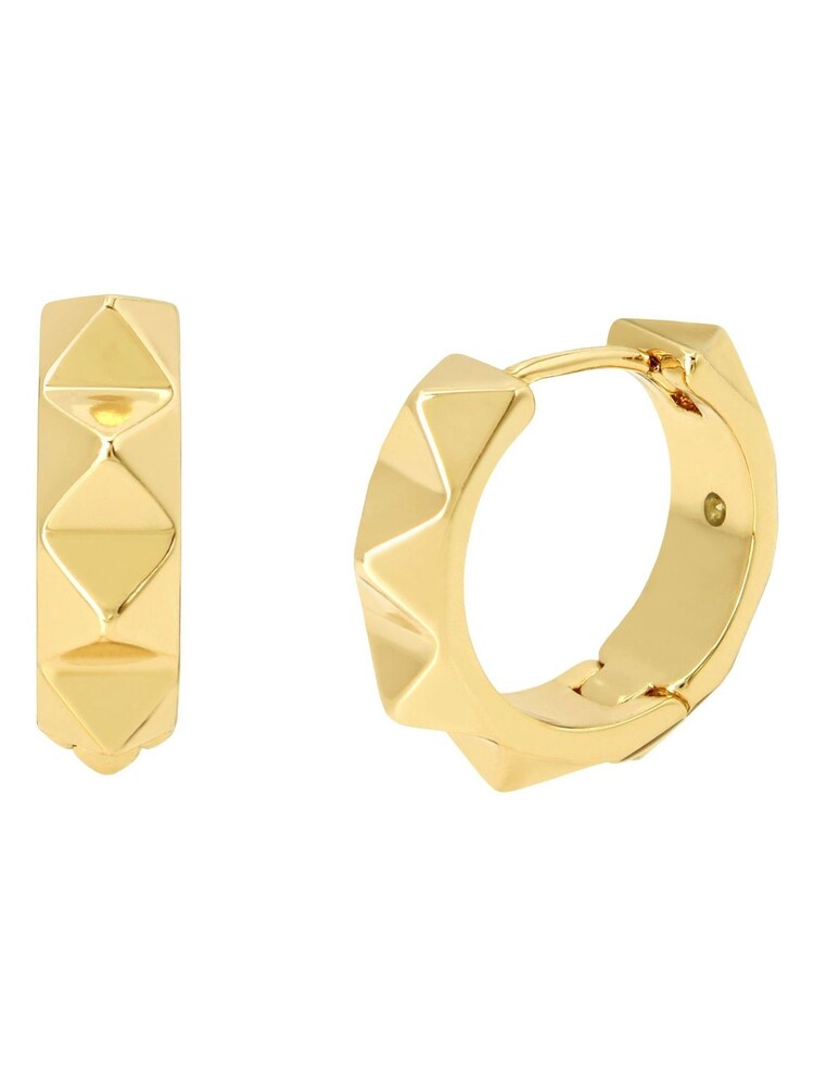 AllSaints Gold Tone Geometric Hoop Earrings - Image 2 of 4 AllSaints Gold Tone Geometric Hoop Earrings - Image 2 of 4