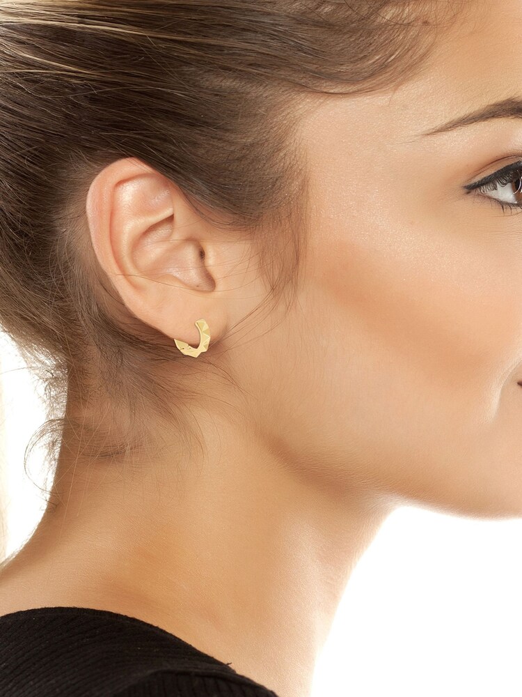 AllSaints Gold Tone Geometric Hoop Earrings - Image 4 of 4 AllSaints Gold Tone Geometric Hoop Earrings - Image 4 of 4