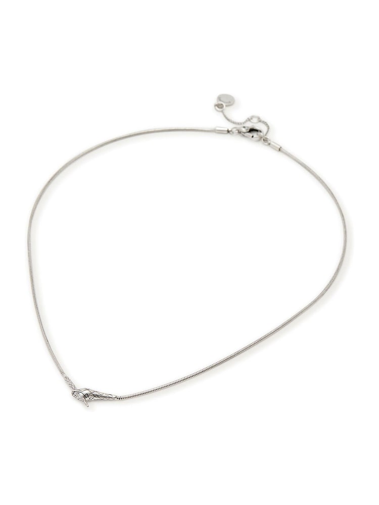 AllSaints Silver Tone Serpent Collar Necklace - Image 1 of 7