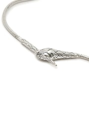AllSaints Silver Tone Serpent Collar Necklace - Image 3 of 7