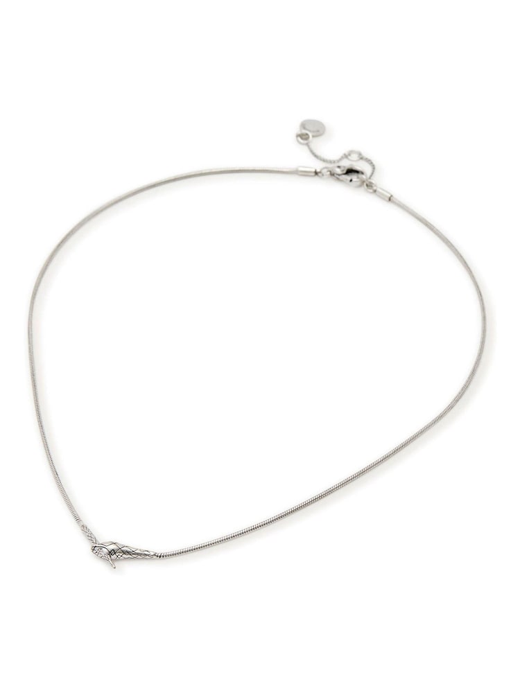 AllSaints Silver Tone Serpent Collar Necklace - Image 7 of 7