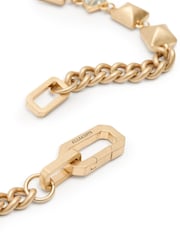 AllSaints Gold Tone Signature Geometric Crystal Bib Statement Necklace - Image 4 of 5