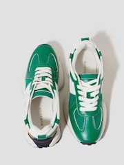Monsoon Green Tyra Faux Leather Trainers - Image 3 of 3