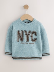 Blue NYC Knitted Jumper (3mths-7yrs) - Image 1 of 4