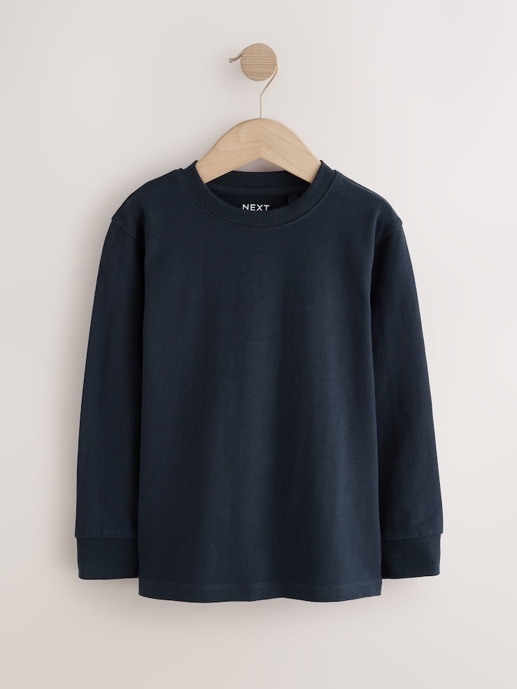 Khaki/Tan/Purple/Navy Plain Long Sleeve Cosy T-Shirts 4 Pack (3-16yrs) - Image 2 of 5 Khaki/Tan/Purple/Navy Plain Long Sleeve Cosy T-Shirts 4 Pack (3-16yrs) - Image 2 of 5