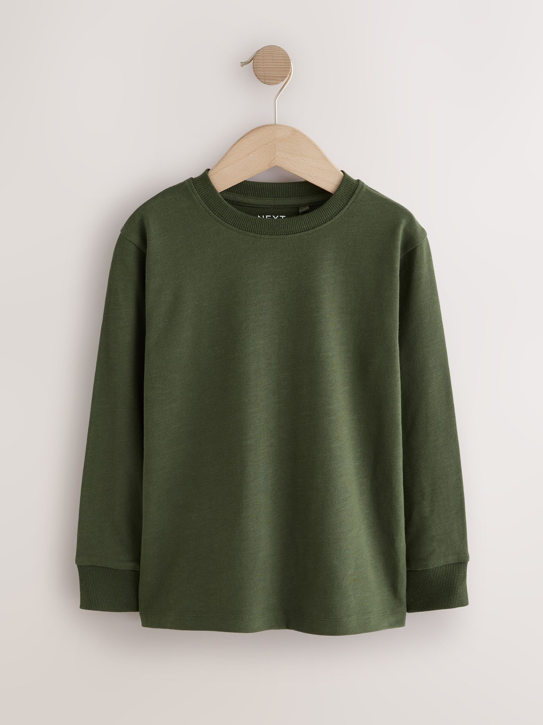Buy Khaki/Tan/Purple/Navy Plain Long Sleeve Cosy T-Shirts 4 Pack