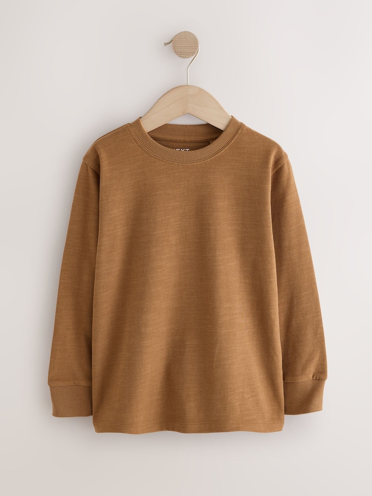 Khaki/Tan/Purple/Navy Plain Long Sleeve Cosy T-Shirts 4 Pack (3-16yrs) - Image 5 of 5 Khaki/Tan/Purple/Navy Plain Long Sleeve Cosy T-Shirts 4 Pack (3-16yrs) - Image 5 of 5