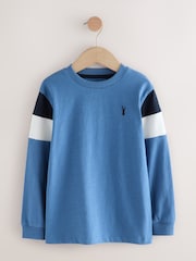 Blue/White/Green Long Sleeve Colourblock T-Shirts 3 Pack (3-16yrs) - Image 3 of 7