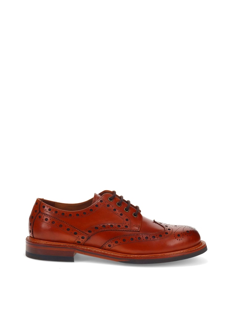Jones Bootmaker Bushwick Goodyear Welted Leather Brown Brogues - Image 1 of 5