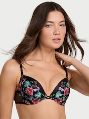 Victoria's Secret Dark Blossom Black Push Up Embroidery Bra - Image 1 of 2