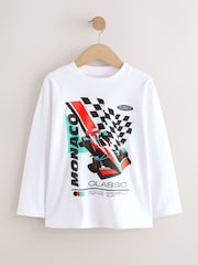 Black/White/Grey Cars Relaxed Fit Graphic Print Long Sleeve T-Shirts 3 Pack (3-16yrs) - Image 4 of 8