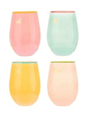 Yvonne Ellen Set of 4 Pink Glass Bee Tumblers - Image 5 of 5