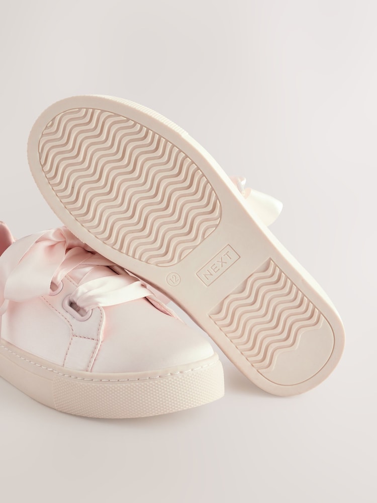 Pink Satin Standard Fit (F) Lace-Up Trainers - Image 6 of 6 Pink Satin Standard Fit (F) Lace-Up Trainers - Image 6 of 6