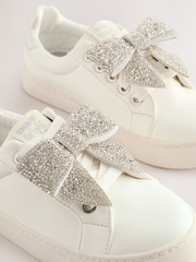 White Bow Standard Fit (F) Lace-Up Trainers - Image 5 of 6