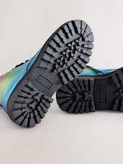 Rainbow Metallic Wide Fit (G) Warm Lined Lace-Up Ankle Boots - Image 5 of 5